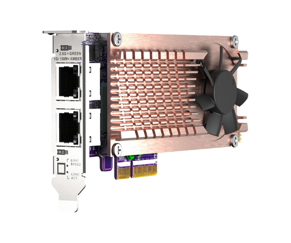 QNAP QM2-2P2G2T - Dual SSD M.2 PCIe NVMe + Dual 2.5 GbE Ethernet Expansion Card