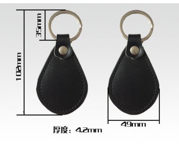 RFID Reusable Anti-sharp Leather Key Fobs Key Chain