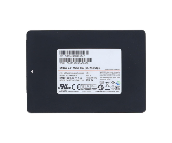SAMSUNG 240GB SM863A 6G 2.5INCH SATA ENTERPRISE SSD