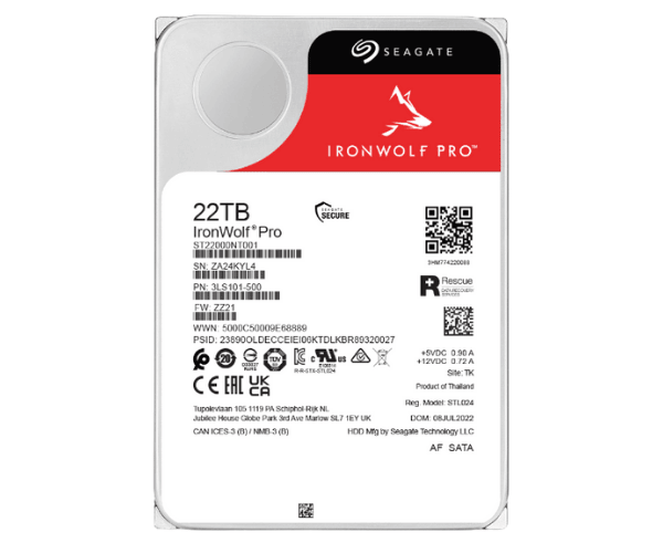 Seagate ST22000NT001 IronWolf Pro 22TB 3.5'' SATA NAS HDD