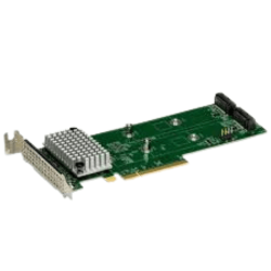 Supermicro AOC-SLG4-2H8M2-O LP PCIe 4.0 x8 Hybrid NVMe/SATA M.2 RAID Controller