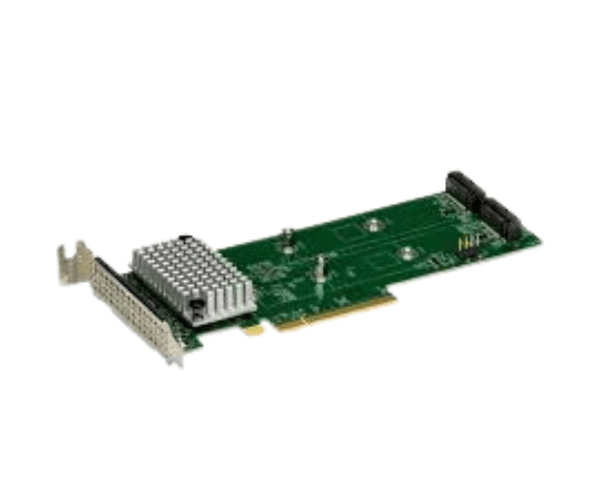 Supermicro AOC-SLG4-2H8M2-O LP PCIe 4.0 x8 Hybrid NVMe/SATA M.2 RAID Controller