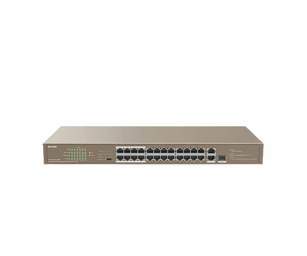 Tenda TEF1126P-24-250W 24FE+2GE/1SFP Rackmount Switch With 24-Port PoE