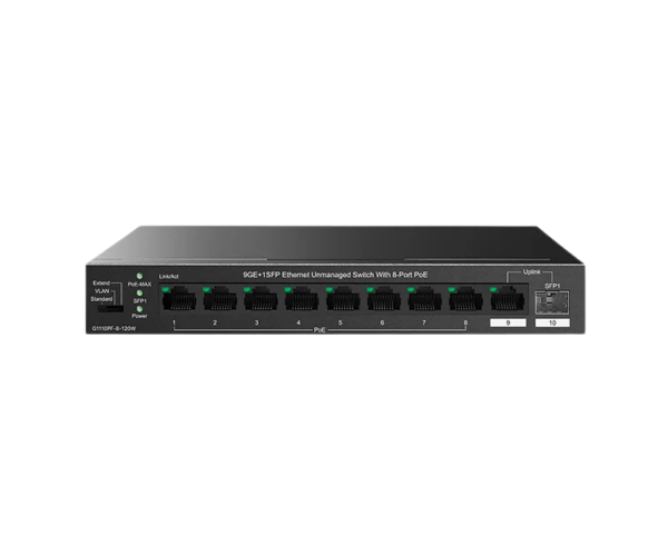 Tenda TEG1110PF-8-120W 9GE+1SFP Ethernet Switch With 8-Port PoE