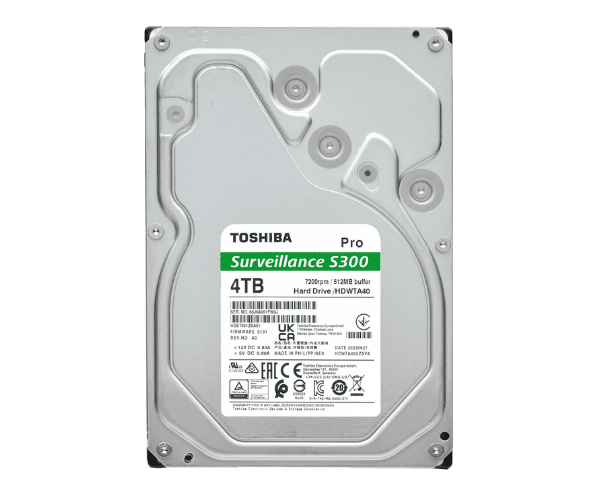 Toshiba S300 Pro HDWTA40UZSVAR 4TB 3.5-Inch SATA Surveillance HDD