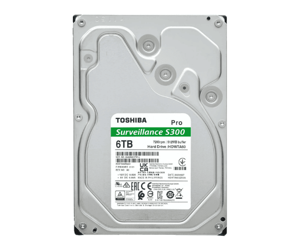 Toshiba S300 Pro HDWTA60UZSVAR 6TB 3.5-Inch SATA Surveillance HDD