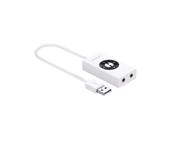 Ugreen 30448 USB 2.0 External Stereo White Sound Card Adapter