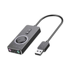 Vention CDRBB USB 0.15 Meter Black External Sound Card with Volume Control
