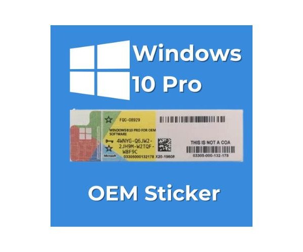 Windows COA Sticker With OEM Key (Red/Blue/Yellow)