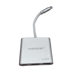 Yuanxin X-3215 Type-C Male to HDMI USB And PD Female Gray Multiport Converter