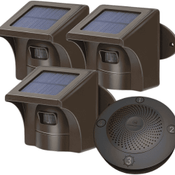eMACROS 1/2 Mile Long Range Solar Wireless Driveway Alarm Outdoor Weather Resistant Motion Sensor & Detector-Security Alert System-Monitor & Protect Outside Property
