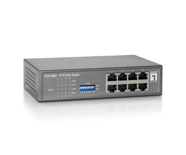 Levelone FEP-0800W65 8-Port Fast Ethernet PoE Network Switch